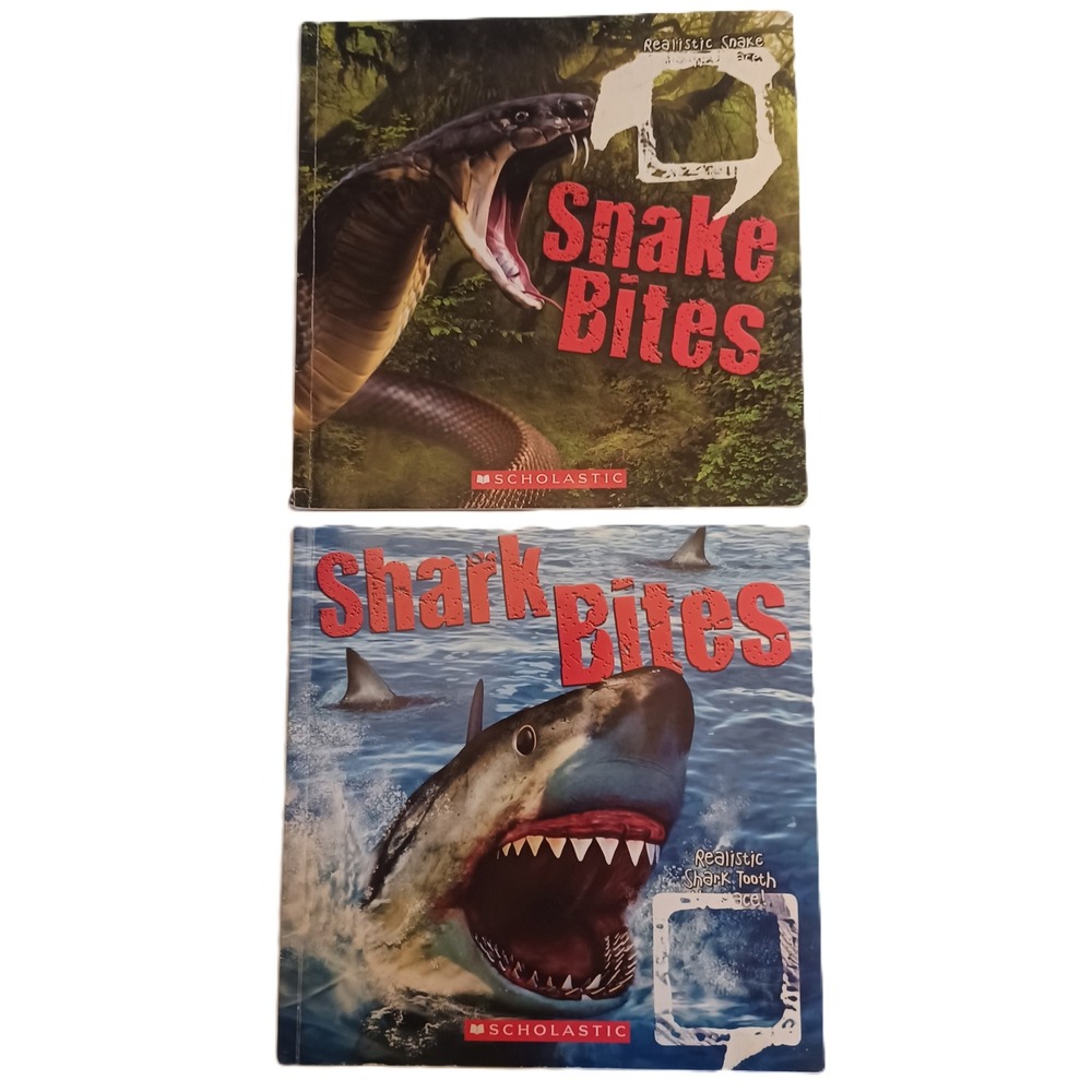 Scholastic Snake Bites and Shark Bites Realistic Animal Books Set